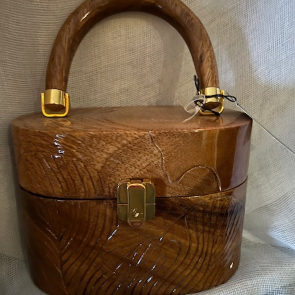 Timmy Woods Beverly Hills Collection Wooden Bag NWT